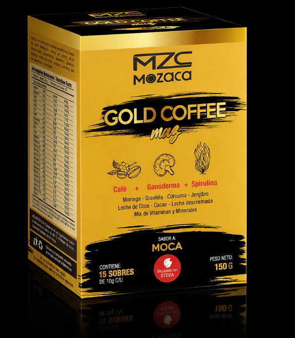 ✨ Gold Coffee Maz: Energía con elegancia☕